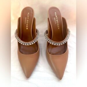 KURT GEIGER LONDON Women's Duke Embellished High Heel Mules Size 9.5